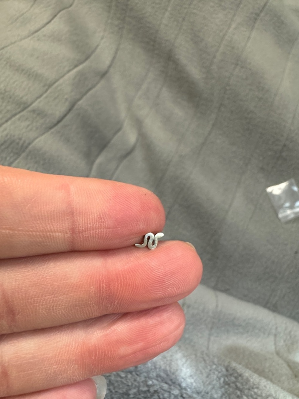 Sterling Silver Snake Stud Earring - Tiny Silver Stud****FINA MARKDOWN****